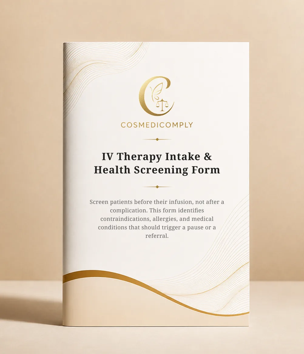 IV Therapy Intake & Health Screening Form